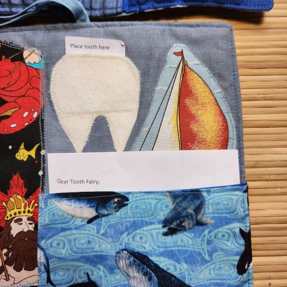 Tooth Fairy Hanger Pouch Homemade Quilted Unisex Boys and Girls - Picture 5 of 6